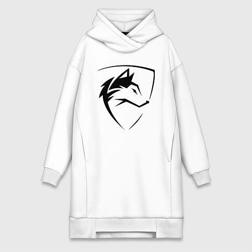 Женская толстовка-платье Wolf Emblem Jaw / Белый – фото 1