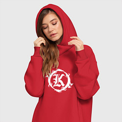 Женское худи-платье Кукрыниксы логотип, цвет: красный — фото 2
