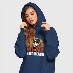 Женское худи-платье Need Beach, цвет: тёмно-синий — фото 2