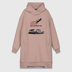 Женское худи-платье Audi quattro Lizard, цвет: пыльно-розовый