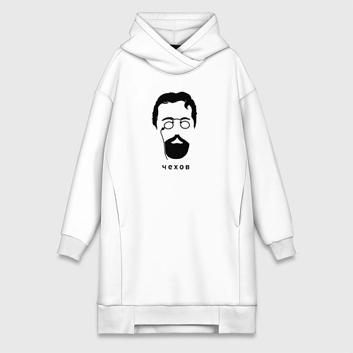 Женская толстовка-платье Чехов / Белый – фото 1