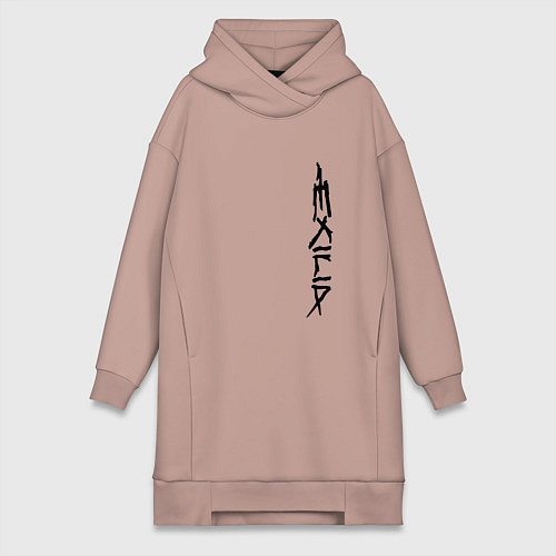 Женская толстовка-платье EXILIA BLACK LOGO / Пыльно-розовый – фото 1