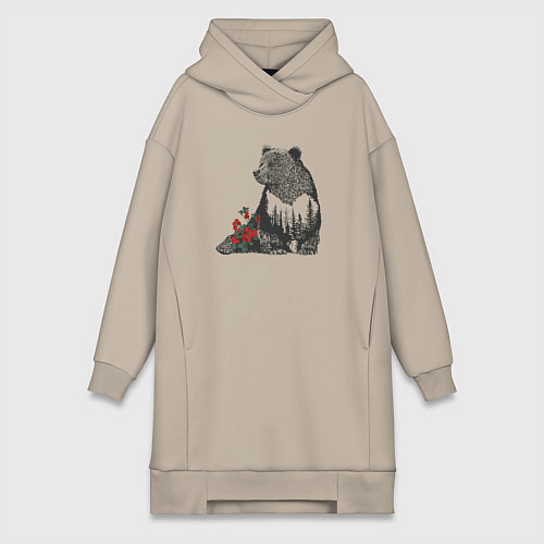 Женская толстовка-платье Символ России / Миндальный – фото 1