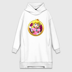 Женское худи-платье Принцесса Персик Super Mario Video game, цвет: белый