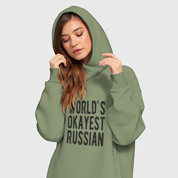 Женское худи-платье Самый нормальный русский, цвет: авокадо — фото 2