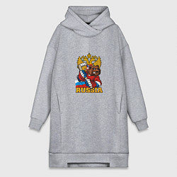 Женское худи-платье Хоккей - Russia, цвет: меланж