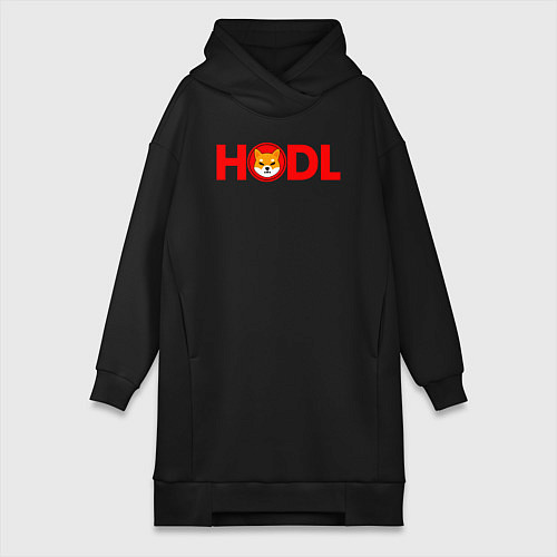 Женская толстовка-платье HODL Shiba / Черный – фото 1