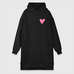 Женское худи-платье Love makes you do crazy things, текст с сердцем, цвет: черный