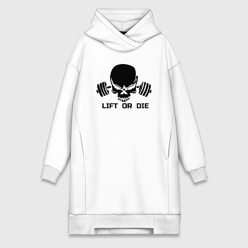 Женская толстовка-платье Lift or die / Белый – фото 1