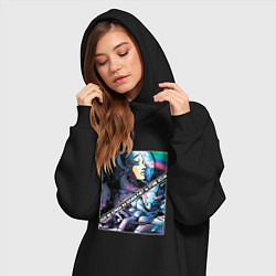 Женское худи-платье Уэзер Репорт из ДжоДжо, цвет: черный — фото 2