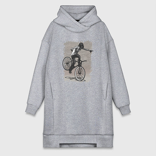 Женская толстовка-платье Bike punk girl fix / Меланж – фото 1