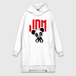 Женское худи-платье JDM Panda Japan, цвет: белый