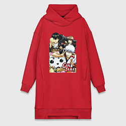 Женское худи-платье Gintoki ice cream, цвет: красный