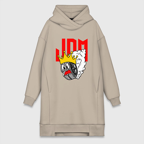 Женская толстовка-платье JDM Wheel King / Миндальный – фото 1
