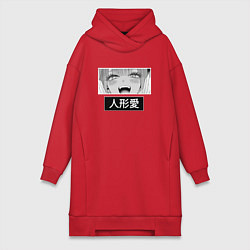 Женское худи-платье Фарфоровая кукла взгляд Marin Kitagawa, цвет: красный
