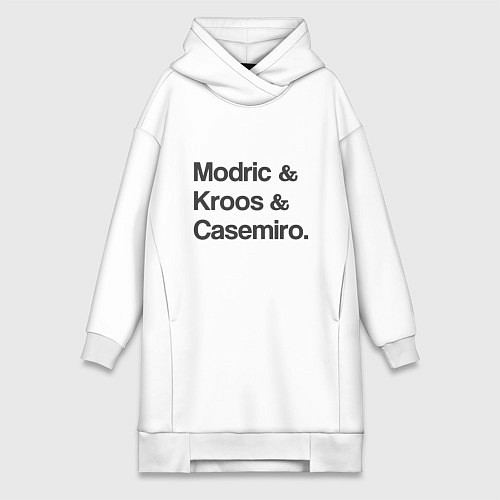 Женская толстовка-платье Modric, Kroos, Casemiro / Белый – фото 1