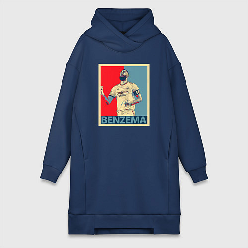 Женская толстовка-платье Benzema Obey / Тёмно-синий – фото 1
