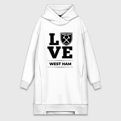 Женское худи-платье West Ham Love Классика, цвет: белый