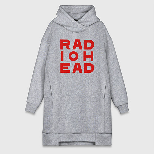 Женская толстовка-платье Radiohead большое красное лого / Меланж – фото 1