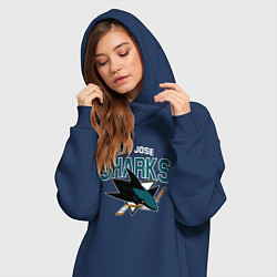 Женское худи-платье SAN JOSE SHARKS NHL, цвет: тёмно-синий — фото 2