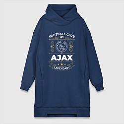 Женское худи-платье Ajax: Football Club Number 1, цвет: тёмно-синий