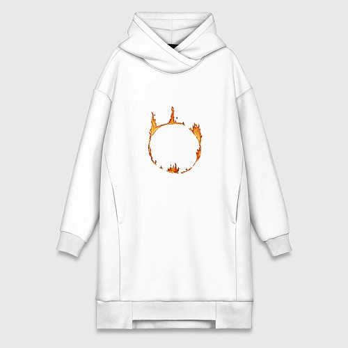 Женская толстовка-платье Dark Souls Знак тьмы / Белый – фото 1