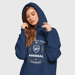 Женское худи-платье Arsenal: Football Club Number 1, цвет: тёмно-синий — фото 2