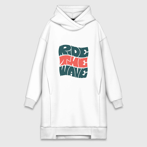 Женская толстовка-платье Ride The Wave Оседлай Волну / Белый – фото 1