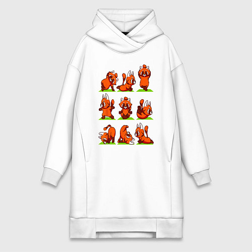 Женская толстовка-платье Йога красной панды / Белый – фото 1