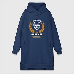 Женская толстовка-платье Лого Arsenal и надпись Legendary Football Club