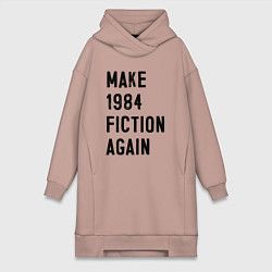Женское худи-платье Сделайте 1984 снова литературой, цвет: пыльно-розовый