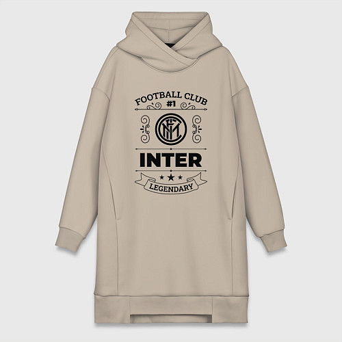 Женская толстовка-платье Inter: Football Club Number 1 Legendary / Миндальный – фото 1