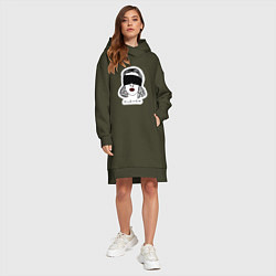 Женское худи-платье Eleven одиннадцать, цвет: хаки — фото 2