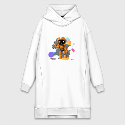 Женская толстовка-платье Любовь смерть роботы / Белый – фото 1
