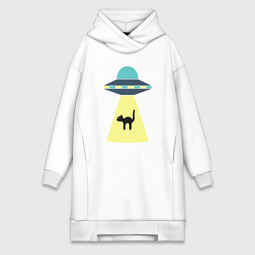 Женская толстовка-платье Похищение кота / Белый – фото 1