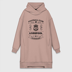 Женское худи-платье Liverpool: Football Club Number 1 Legendary, цвет: пыльно-розовый