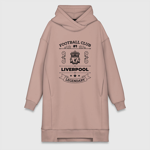 Женская толстовка-платье Liverpool: Football Club Number 1 Legendary / Пыльно-розовый – фото 1