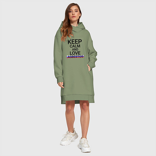 Женская толстовка-платье Keep calm Asbestos Асбест / Авокадо – фото 4