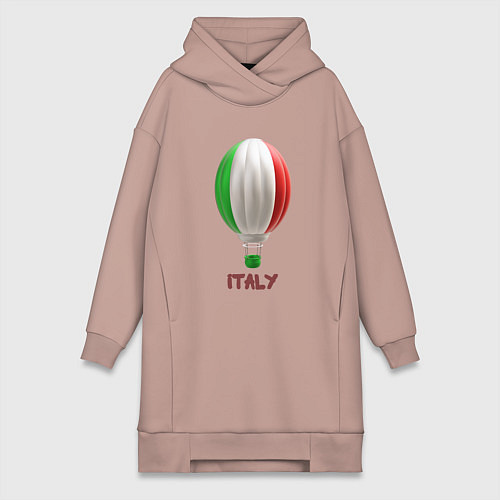Женская толстовка-платье 3d aerostat Italy flag / Пыльно-розовый – фото 1