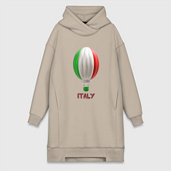 Женская толстовка-платье 3d aerostat Italy flag