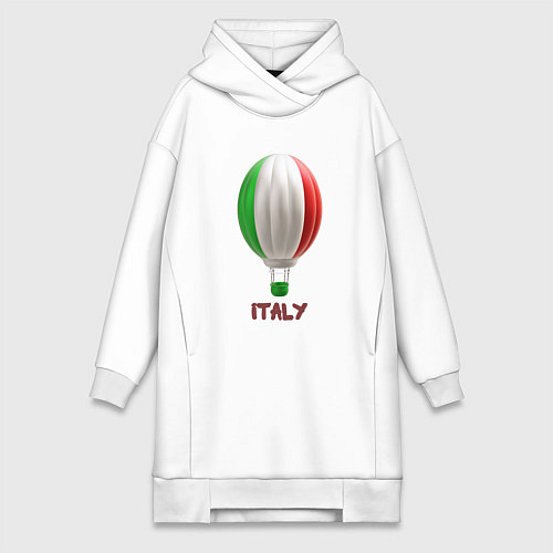 Женская толстовка-платье 3d aerostat Italy flag / Белый – фото 1