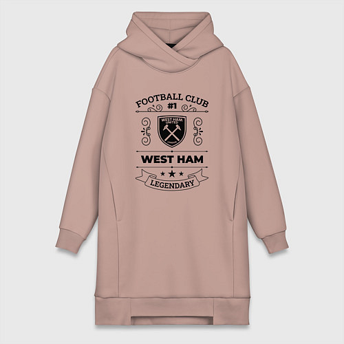 Женская толстовка-платье West Ham: Football Club Number 1 Legendary / Пыльно-розовый – фото 1