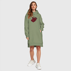 Женское худи-платье Плюшевые сердца, цвет: авокадо — фото 2