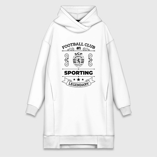 Женская толстовка-платье Sporting: Football Club Number 1 Legendary / Белый – фото 1