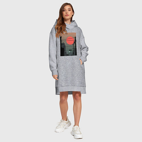 Женская толстовка-платье Городские сумерки / Меланж – фото 4