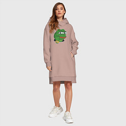 Женское худи-платье Пепе Лягушонок советует думать, цвет: пыльно-розовый — фото 2
