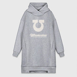 Женское худи-платье Ультрамарины винтаж лого, цвет: меланж