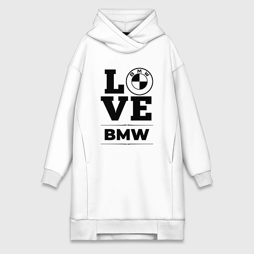 Женская толстовка-платье BMW love classic / Белый – фото 1
