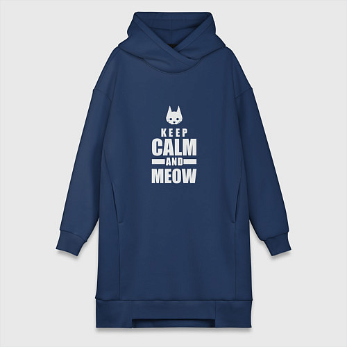 Женская толстовка-платье Stray - Keep Calm / Тёмно-синий – фото 1