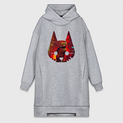 Женское худи-платье Кот из игры Stray, цвет: меланж